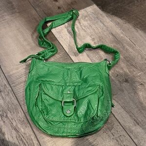 Green Leather Crossbody Shoulder Bag